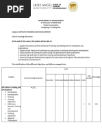 Tos and Rubrics - Trainingdevt Prelims