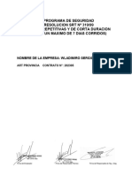 Programa de Seguridad Resolucion SRT #319/99 (Obras Repetitivas Y de Corta Duracion Hasta Un Maximo de 7 Dias Corridos)