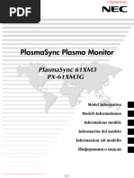 NEC 61XM3 61 Plasma TV Manual