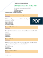 Monthly Current Affairs MCQ 1 To 31 May 2024 English