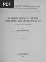 La Promesa Secreta y El Convenio Anglo-Español Sobre Las Malvinas de 1771 (MDMLII)