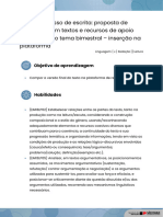 Processo de Escrita: Proposta de Redação 1 Com Textos e Recursos de Apoio Vinculados Ao Tema Bimestral - Inserção Na Plataforma