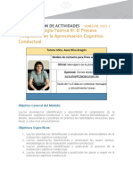 Programación de Actividades Psicología Teórica III El Proceso Terapéutico en La Aproximación Cognitivo-Conductual 2025-1 (9814)