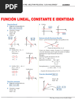 Función Lineal Constante e Identidad