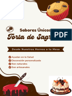 Cartel Pastelería y Panadería Ilustrativo Comercial Marron y Beis