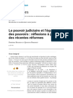 Le Pouvoir Judiciaire Et L'équilibre Des Pouvoirs - Réflexions À