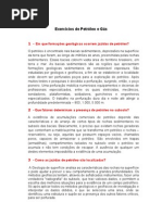 Exercícios de Petróleo e Gás