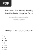 Tractatus World Reality Pos Facts Neg Facts