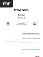 Physics Grade 7 Item Pool