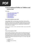 Gastroesophageal Reflux in Children and Adolescents