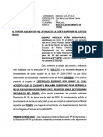 Solicito Levantamiento de Tacha