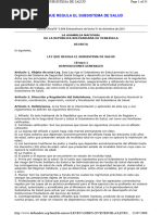 Ley Que Regula El Subsistema de Salud 2001