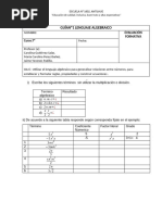 Guía Nº1 Lenguaje Algebraico