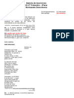 Bateria de Exercícios Revisando Descritores Segundo Trimestre - CHAVE