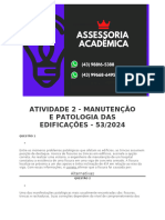 Atividade 2 - Manutenção e Patologia Das Edificações - 53 2024