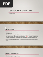 Central Processing Unit: by Ehsan Ullah