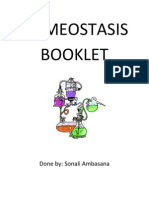 Homeostasis Booklet: Done By: Sonali Ambasana