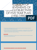 Evaluation of Objectives of Five Year Plan