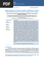 Spatial Patterns of Tourism: Towards Legally-Based Tourism Village Regulations Based On Physical Carrying Capacity Analysis