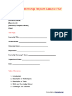 Student Internship Report Sample PDF