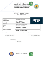 Accomplishment Report Faculty Club