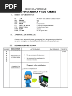 SESION DE APRENDIZAJE La Computadora y Sus Partes