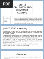 Unit 2 - Job, Batch and Contract Costing