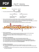 Class 11th Thermodynamics Notes