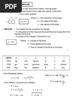 Physics I - Momentum and Impulse - Student