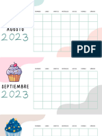 Calendario Mensual Completo Cupcakes