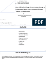 A Behavior Change Communication Strategy To Increase Knowledge, Acceptance and Uptake Among Adolescent Girls and Parents in Fako Division: A Research Proposal