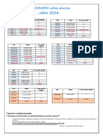 Horario Piscina Abril 2024