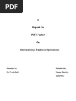 A Report On PEST Factor On International Business Operations