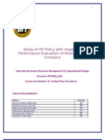 Study of HR Policy With Respect To Performance Evaluation of Multinational Company