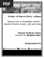 Event 40 - Programme JEWISH CHORAL MUSIC