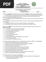 Practical Research 2 Summative Test (Module 1A & 1B)