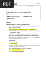 Planning of Industrial Plants