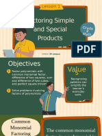 Factoring Simple and Special Products