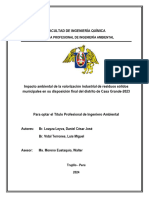 Impacto Ambiental de La Valorización Industrial de Residuos Sólidos Municipales en Su Disposición Final Del Distrito de Casa Grande-2023