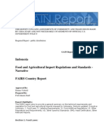 Indonesia Food and Agricultural Import Regulations and Standards