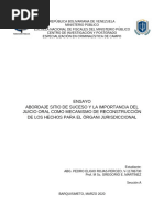 Ensayo Abordaje Sitio de Suceso y Juicio Oral