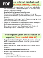 Kingdom System of Classification of Organisms