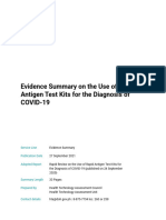 Evidence Summary For Rapid Antigen Test As of 27 Sep 2021