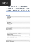 El Impacto Económico Durante La Pandemia