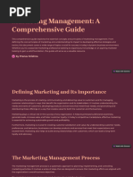 Marketing Management A Comprehensive Guide