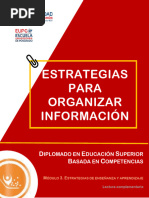 Lectura 3. Estrategias para Organizar Información