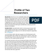 A Profile of Two Researchers