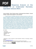 Structural Response Analysis On The Design of An Underwater Remotely Operated Vehicle (ROV)