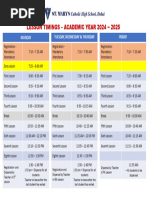 Lesson Timings 2024-2025