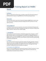 Industrial Training Report MERN Stack